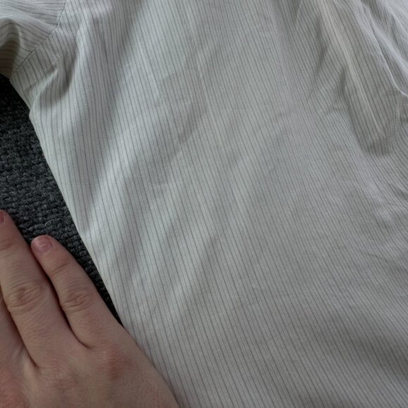 Brooks Brothers 16.5 32 Striped Ivory Gray Slim Fit Point Non Iron Button Up - Picture 16 of 16